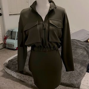Xs green olive dress